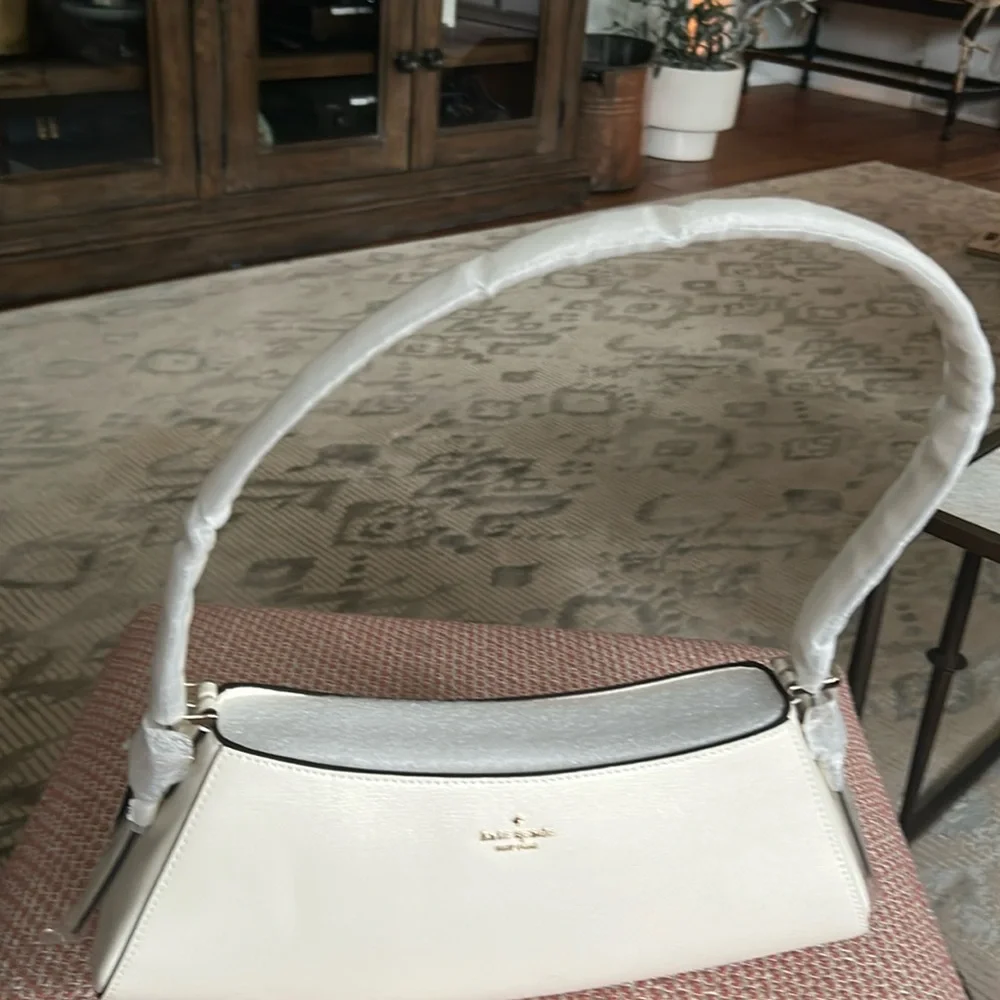 kate spade ♠️ Frankie Meringue Textured Patent Leather Shoulder Bag